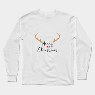 Merry Christmas red nose heart Long Sleeve T-Shirt